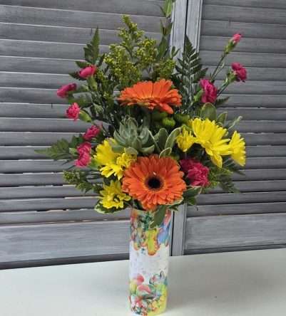 Painted Succulent Tumbler Bouquet
